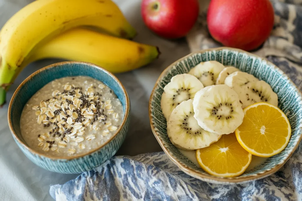 Visual comparison of too watery vs perfect overnight oats texture