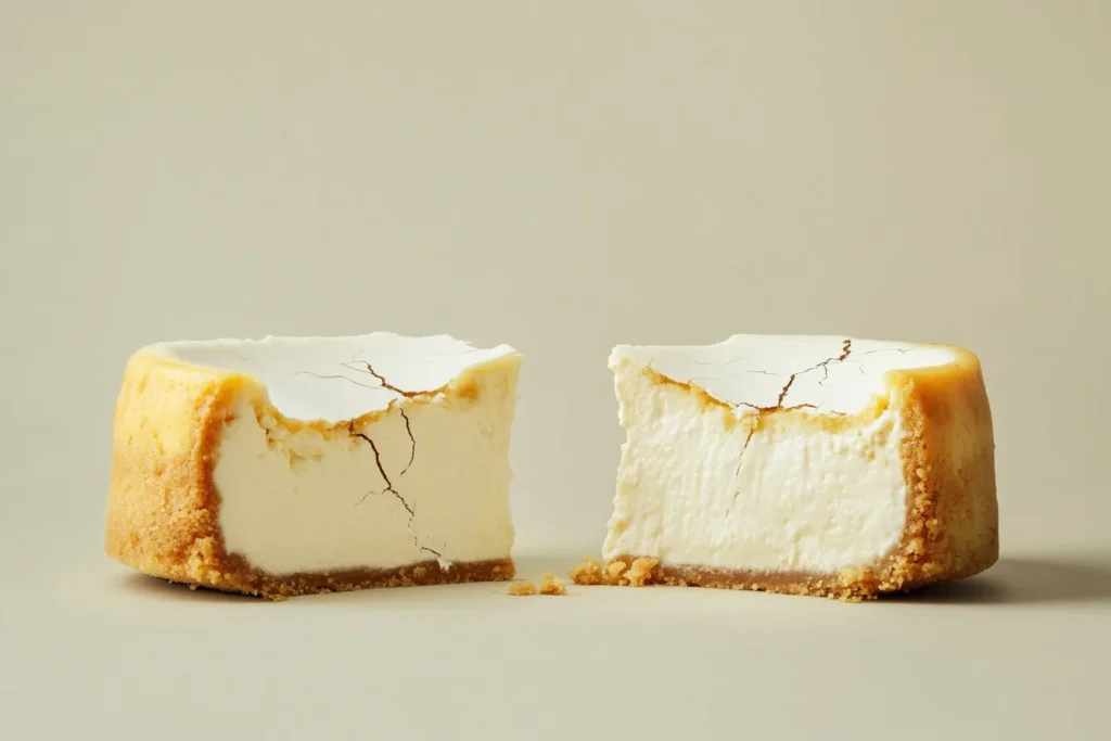 Cracked cheesecake vs smooth cheesecake comparison	