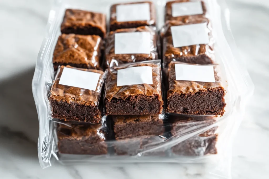 Freezing sweet potato brownies for later enjoyment