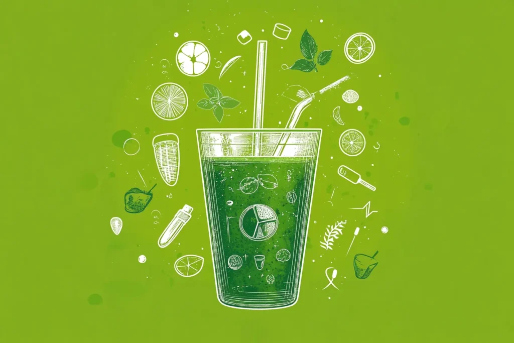 Nutritional benefits of green smoothies with clean design