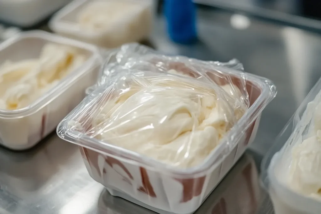 Proper way to store frozen yogurt to prevent freezer burn	