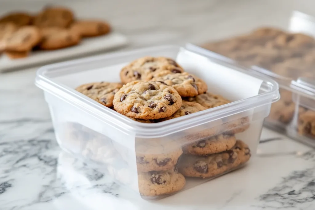 Proper storage of oatmeal cookies in an airtight container