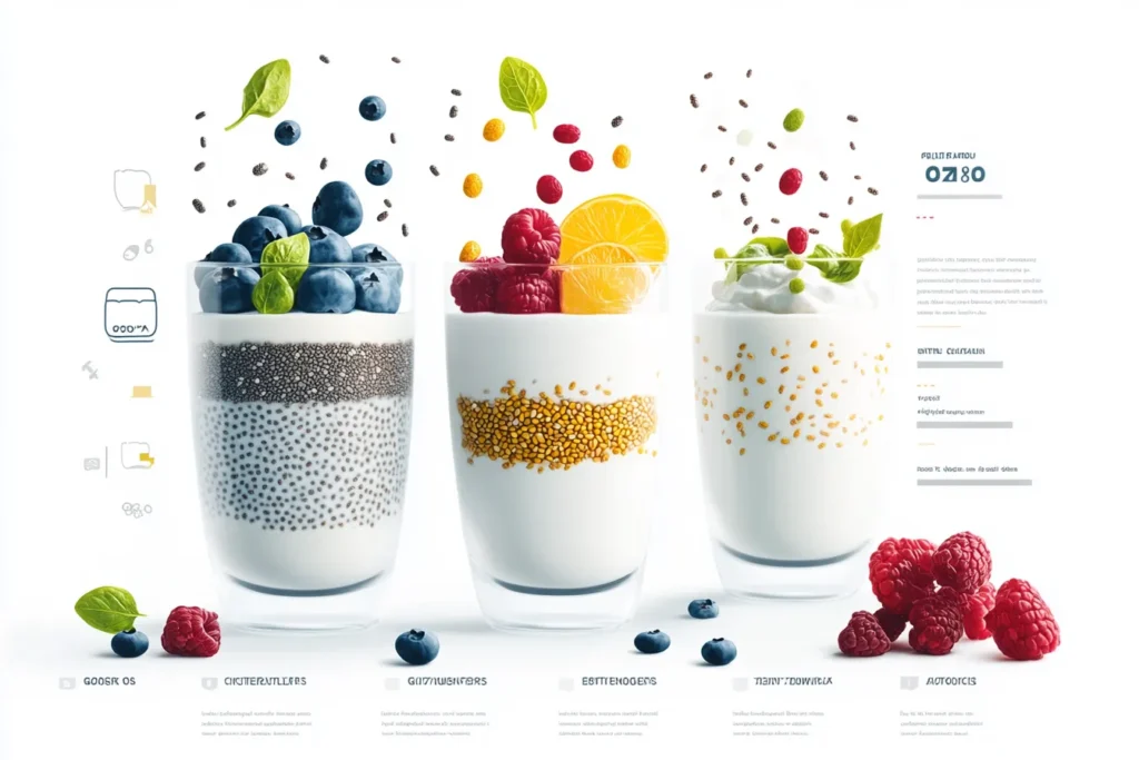 Chia pudding nutrition breakdown with fiber, protein, omega-3s