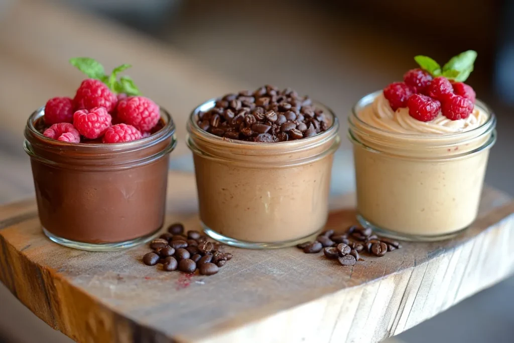 Variety of dark chocolate avocado mousse flavor ideas