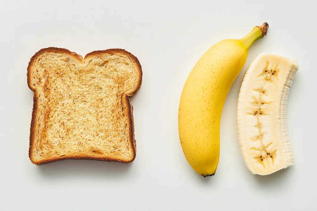 Side-by-side example of common peanut butter banana toast mistakes