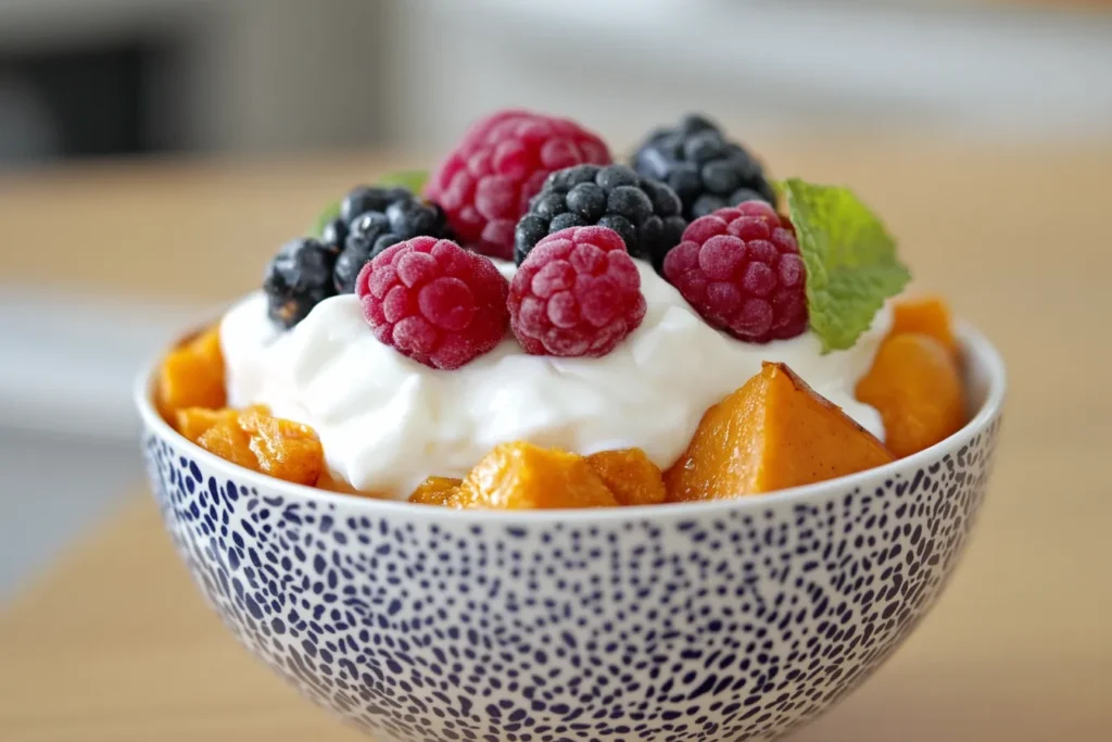 Nutrition facts for a single serving of sweet potato breakfast bowl