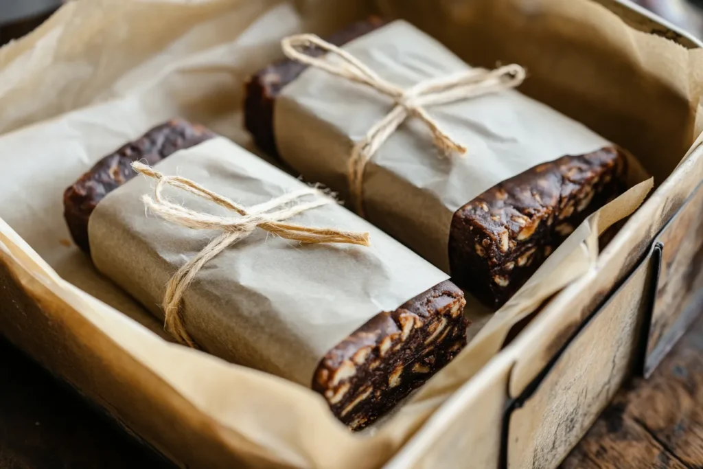 Wrapped lemon coconut energy bars ready for fridge or freezer storage