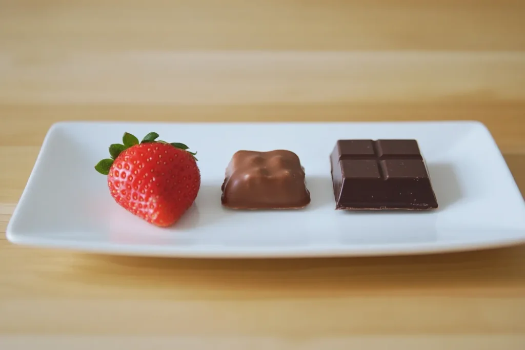 Nutrition comparison between chocolate-dipped strawberries and other treats
